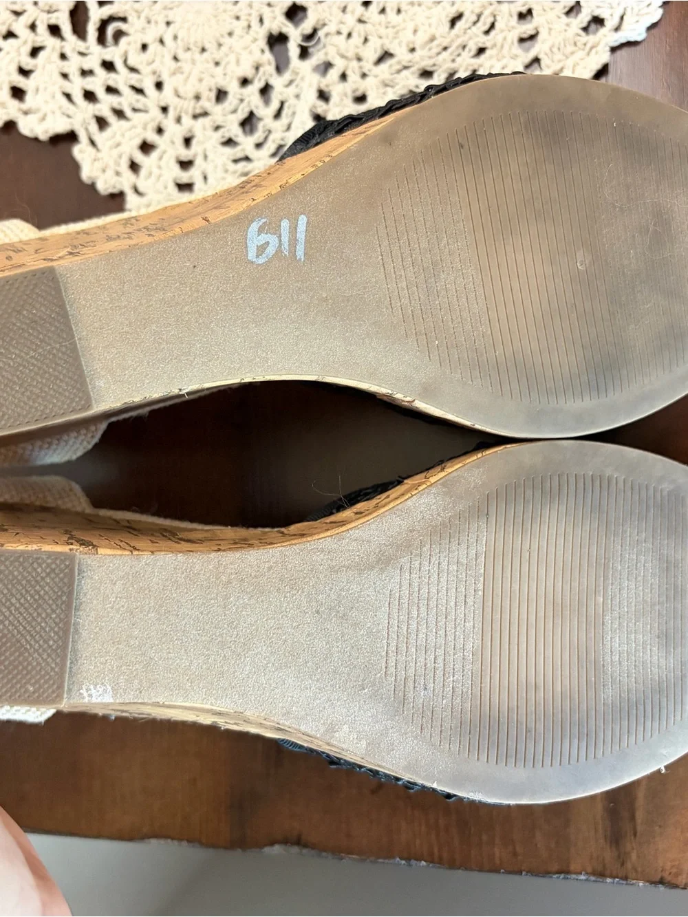 APT. 9 Black Woven Ankle-Strap Wedges